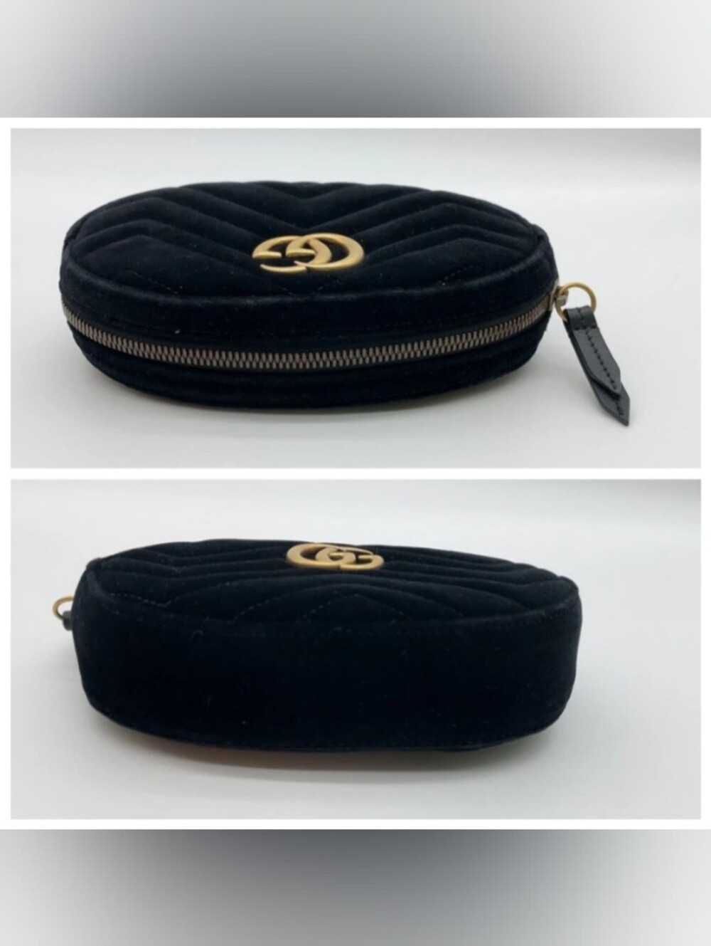 SALE! Gucci Black Velvet GG Marmont Body Waist Bag W/DB - Picture 5 of 16